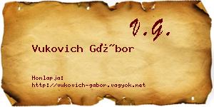 Vukovich Gábor névjegykártya