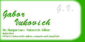gabor vukovich business card